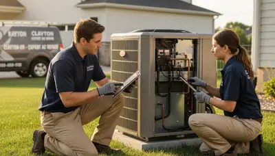 HVAC technician providing professional AC repair service in Dayton, OH
