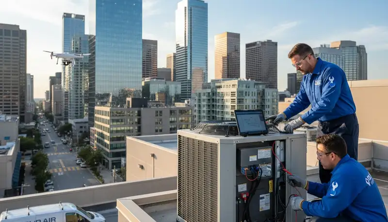Technician performing residential AC repair in Dayton, OH for Five Star Cooling service
